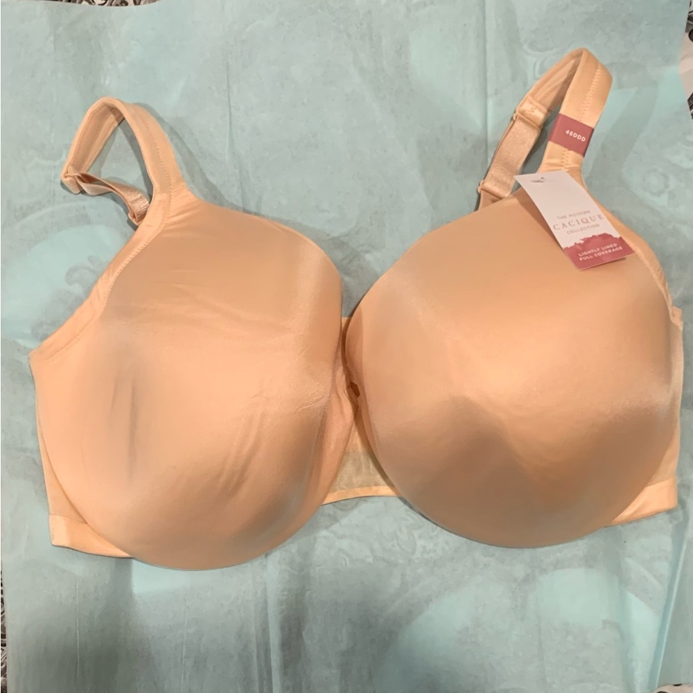 Cacique lightly lined underwire bra 46DDD light pink/peach color